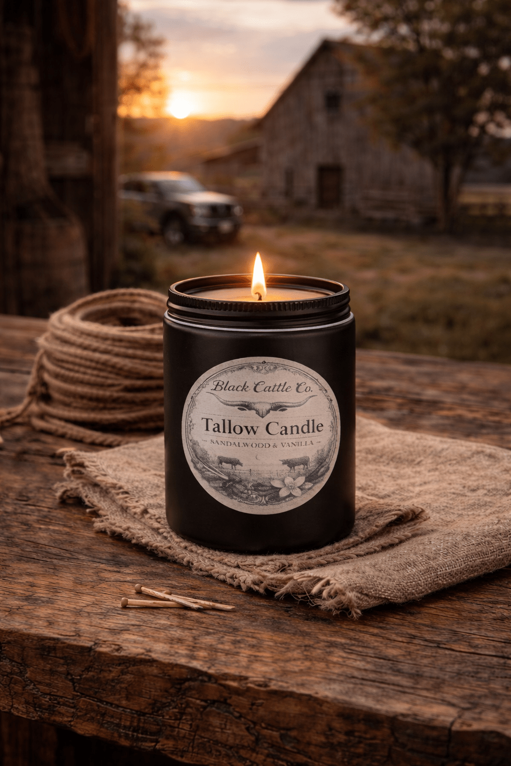 Handcrafted Tallow & beeswax candle-8oz