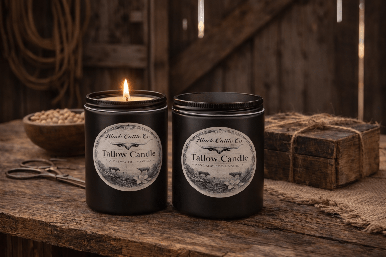 Handcrafted Tallow & beeswax candle-8oz