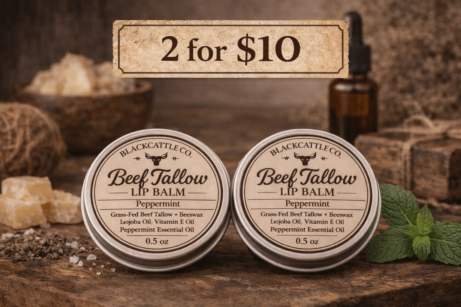 Handcrafted Beef Tallow Lip balm - $6 (2 for $10)